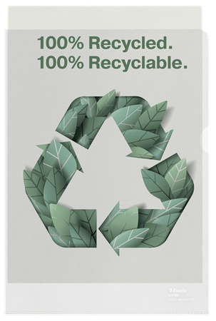 Folder Esselte Recycled Premium A4/100µm groszkowy (100) 