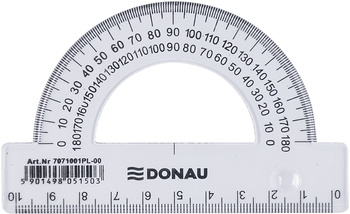 Kątomierz plastikowy Donau 10cm 180° transparentny