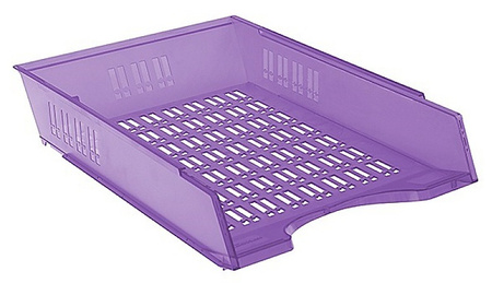 Szufladka na biurko DONAU, 370x256x70mm, ażurowa, transparentna niebieska