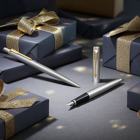 Pióro wieczne i długopis Parker Jotter Stainless Steel GT