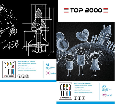 Blok techniczny Top 2000 Creatinio A3/10k czarny