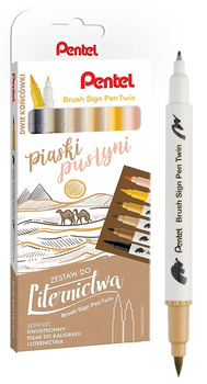 Pisaki pędzelkowe Pentel Brush Sign Pen Twin SESW30C PIASKI PUSTYNI 6 kolor