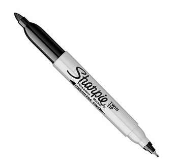 MARKER SHARPIE TWIN TIP CZARNY BLISTER 1 SZT