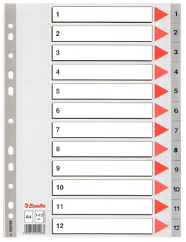 PRZEKŁADKI PP ESSELTE A4 1-12