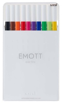 Cienkopisy Uni Emott No.1 0.4mm 10 kolorów