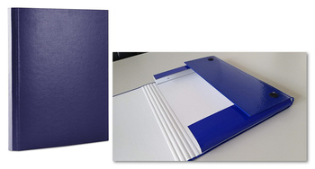 Teczka kartonowa z rzepem Office Products A4/4cm granatowa