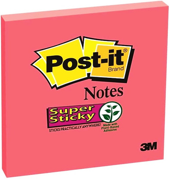 Karteczki Post-it Super Sticky 76x76mm (654-6SS-PNK) fuksja (90)