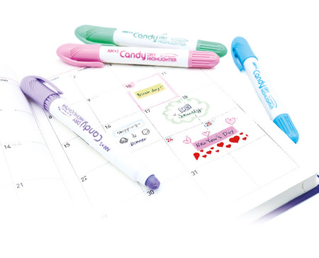 Zakreślacze w sztyfcie Amos Candy 4 kolory