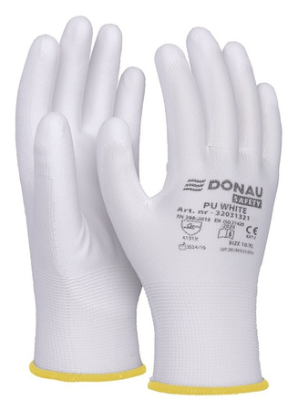 Rękawice Donau Safety PU White rozm.11 białe