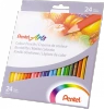 KREDKI OŁÓWKOWE PENTEL 24 KOLORY