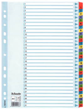 PRZEKŁADKI MYLAR ESSELTE A4 1-31