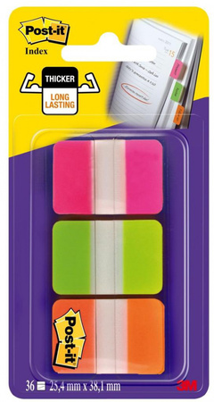ZAKŁADKI POST-IT 25*38mm 3 KOLORY (3*22)