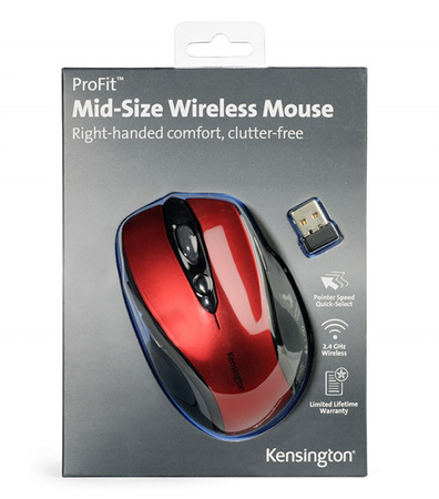 Mysz Kensington Pro Fit czarno-czerwona