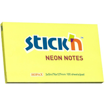 KARTECZKI STICK'N 76*127mm ŻÓŁTE NEON (100)