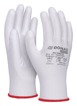 Rękawice Donau Safety PU White rozm.6 białe