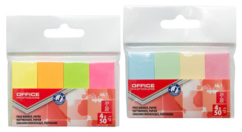 Zakładki indeksujące OFFICE PRODUCTS, papier, 20x50mm, 4x50kart., zawieszka