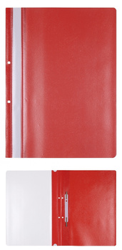 Skoroszyt OFFICE PRODUCTS, PP, A4, 2 otwory, 100/170mikr., wpinany, czerwony