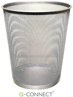 Kosz na śmieci Q-Connect 19L metalowy srebrny
