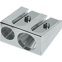 Temperówka Faber-Castell 2 otwory metalowa srebrna