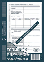 FORMULARZ PRZYJĘCIA ODPADÓW METALI A5 (O+1K)