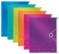 Teczka PP z gumką Leitz Wow A4 12 przekładek różowa