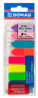 Zakładki indeksujące DONAU, 12x45mm/12x42mm, stand./strzałka, 8x25 k., mix