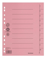 Przekładka DONAU, karton, A4, 235x300mm, 1-10, 1 karta, jasnoróżowa