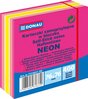 Karteczki Donau 76x76mm neon mix kolorów (400)