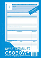 KWESTIONARIUSZ OSOBOWY DLA OSOBY UBIEGAJĄCEJ SIĘ O ZATRUDNIENIE A4 (OFFSET)