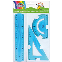 Zestaw Fiorello: linijka 20cm ekierka kątomierz