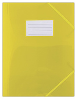 Teczka z gumką DONAU, PP, A4, 480mikr., 3-skrz., półtransparentna żółta