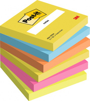 Karteczki Post-it 76x76mm (654-TFEN) 5 kolorów (6x100)