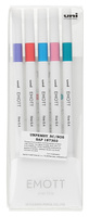 Cienkopisy Uni Emott No.5 0.4mm 5 kolorów